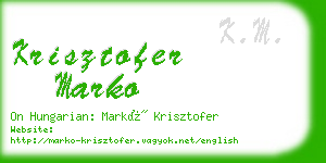 krisztofer marko business card